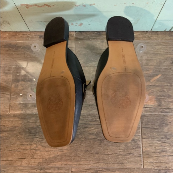 Vintage Vince Camuto Old Money Black Leather W/ Gold Buckle Loafer Size 9.5 - Picture 11 of 12